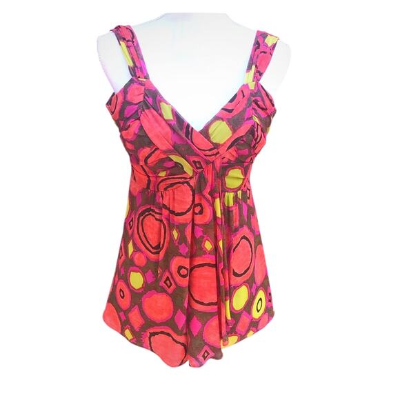 Nanette Lepore Tops - Vintage Nanette Lepore Women Silk Top 2 Babydoll Artsy Abstract Date Night Fairy